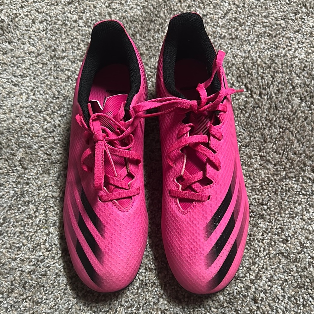 Adidas Pink and Black Athletic Soccer Shoes